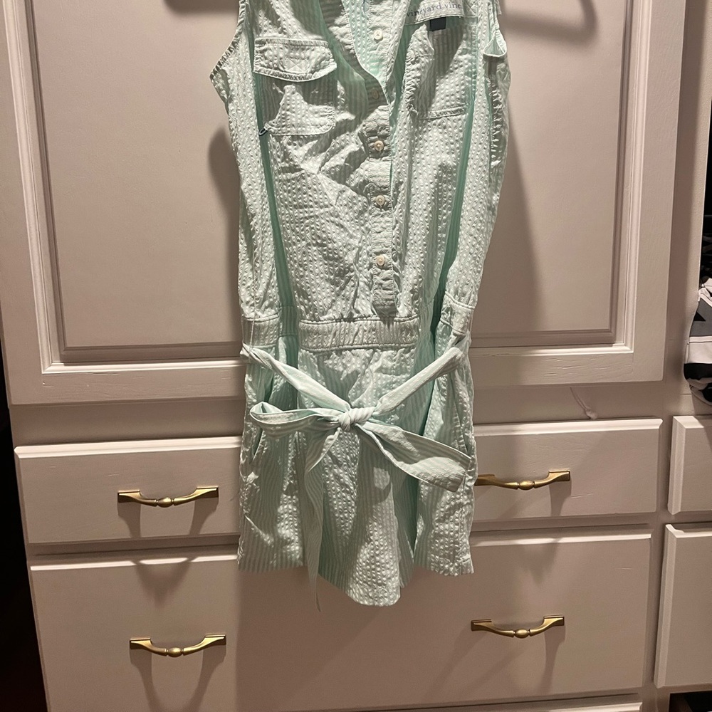 Vineyard Vines Mint and White Striped Performance Romper - Picture 7 of 7